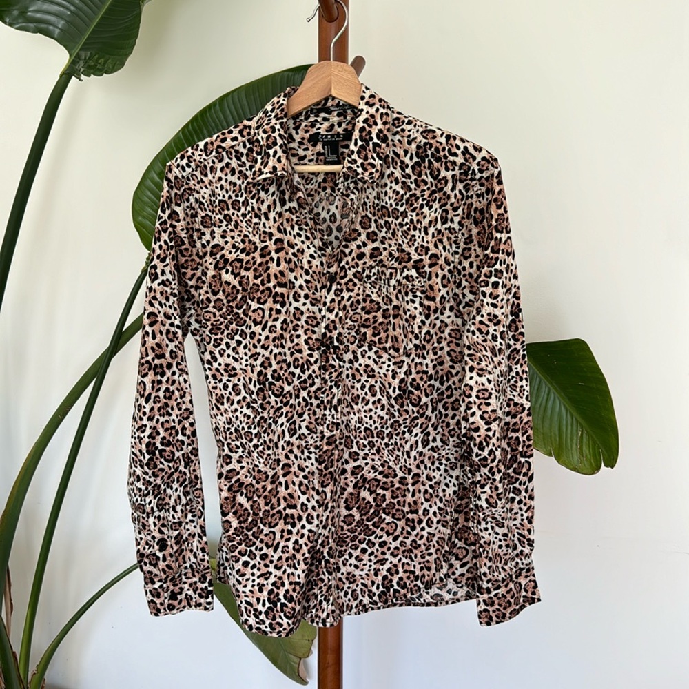 Cheetah Print Dress Shirt